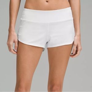 Lululemon White Speed Up Low-Rise Lined Short 2.5"